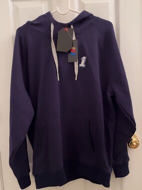 NWT Antigua NASCAR #1 Navy Pullover Hoodie Men’s Large